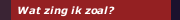 Wat zing ik zoal?