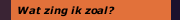 Wat zing ik zoal?